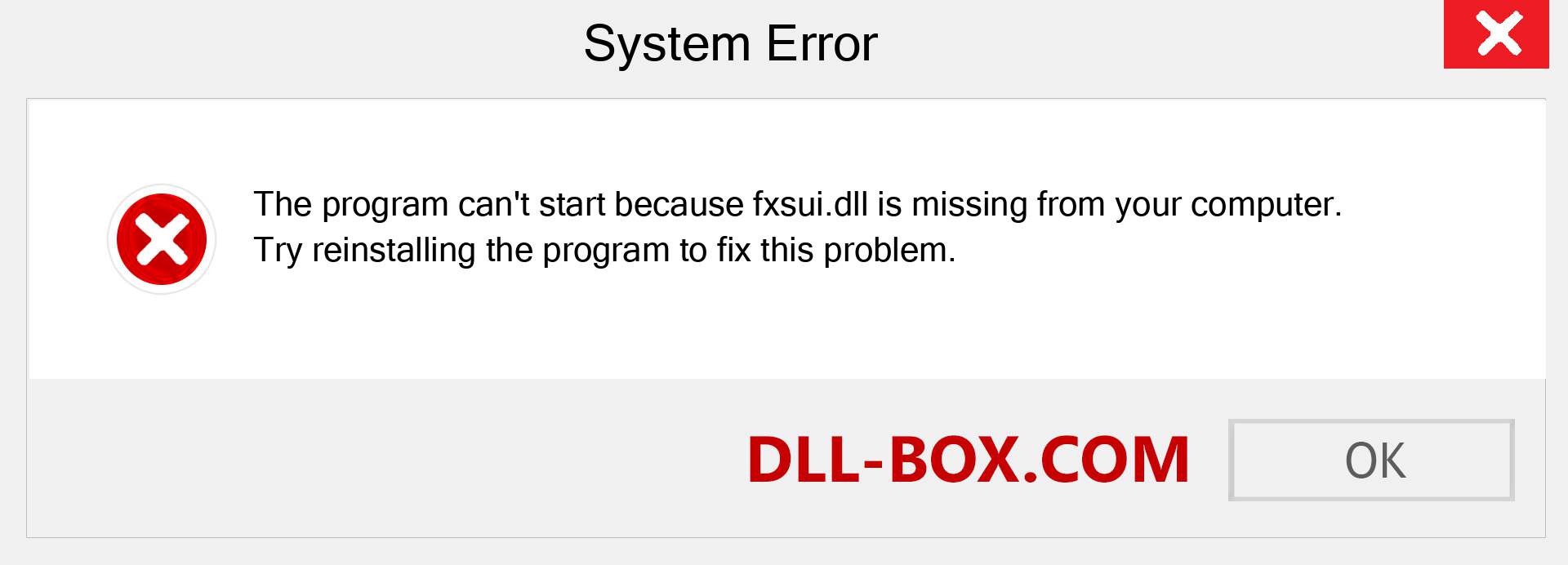  fxsui.dll file is missing?. Download for Windows 7, 8, 10 - Fix  fxsui dll Missing Error on Windows, photos, images